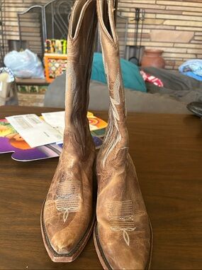 Boots Brown Lace-Up Western Tall Leather Boots